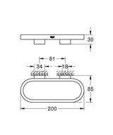SELECTION TOWEL RING - GROHE -  (  - G4 - SELECTION - 200x85 mm - 8inchX3.4inch )