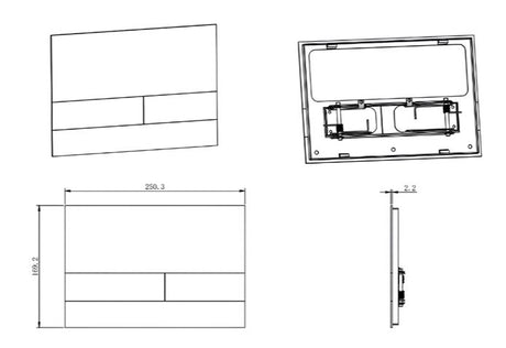 SS FLUSH PLATE - AQUANT - ( GRAPHITE GREY - - 0x0 mm - 0inchX0inch )