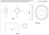 EXPOSED PART KIT FOR RIGHT CONCEALED STOP COCK (COLD ONLY)WITH FITTING SLEEVE, OPERATING LEVER & ADJUSTABLE WALL FLANGE - JAQUAR FAUCETS - ( ANTIQUE BRONZE - QUEENS PRIME - 0x0 mm - 0inchX0inch )