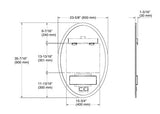MODERNLIFE TM LED OVAL LIGHTED MIRROR WITH DEFOGGING - KOHLER LUXURY -  (  - LUXURY - 900x600 mm - 36inchX24inch )