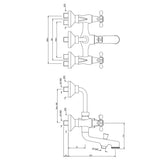 WALL MXR 3IN1 W/PROV.OVER HEAD&HAND SHWR - JAQUAR FAUCETS - ( CHROME - QUEENS PRIME - 0x15 mm - 0inchX0.5inch )