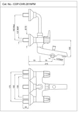 BATH & SHOWER MIXER 3-IN-1 SYSTEM WITH PROVISION FOR HAND SHOWER & OVERHEAD SHOWER COMPLETE WITH 115MM LONG BEND PIPE - JAQUAR FAUCETS - ( CHROME - CONTINENTAL PRIME - 0x15 mm - 0inchX0.5inch )