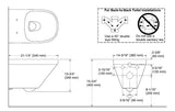 MODERN LIFE EDGE ROUND WALL HUNG EWC WITHOUT SEAT COVER FOR 27791IN-HB1 (BOLT DISTANCE 7 INCH)- KOHLER LUXURY -  ( HONED BLACK - LUXURY - 540x360 mm - 21.6inchX14.4inch )