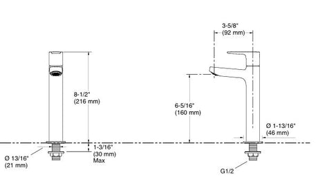 ACCLIV TALL PILLAR TAP (COLD ONLY)- KOHLER POPULAR -  ( VIBRANT FRENCH GOLD - POPULAR - 0x15 mm - 0inchX0.5inch )