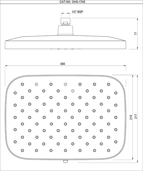 OCTANE SLIDER OVERHEAD SHOWER RECTANGULAR SHAPE TRIFLOW (RAIN, GRAIN & MIST SPRAY)ABS BODY WITH RUBIT CLEANING SYSTEM W/O ARM- JAQUAR FAUCETS - ( BLUSH GOLD PVD - OCTANE SHOWERS - 300x210 mm - 12inchX8.4inch )