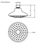 ABS HEAD SHOWER - AQUANT - ( CHROME - - 120x120 mm - 5inchX5inch )