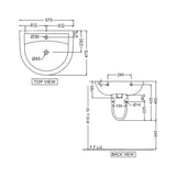 WASH BASIN - JAQUAR SWARE - ( WHITE - OPAL - 600x480 mm - 24inchX19inch )