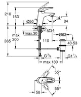 EUROSTYLE 2015 1-HANDLE BASIN MIXER WITH POP-UP, S SIZE - GROHE -  ( CHROME - G3 - EUROSTYLE - 0x10 mm - 0inchX0.38inch )