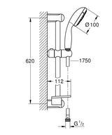 TEMPESTA 100 IV SHOWER RAIL SET +DISH 600MM - GROHE -  ( CHROME - G3 - TEMPESTA - 0x15 mm - 0inchX0.6inch )