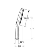 RAINSHOWER SMARTACTIVE 130 HAND SHOWER 9.5L - GROHE -  ( HARD GRAPHITE - G5 - RAINSHOWER - 0x0 mm - 0inchX0inch )