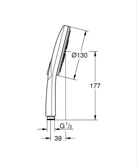 RAINSHOWER SMARTACTIVE 130 HAND SHOWER 9.5L - GROHE -  ( HARD GRAPHITE - G5 - RAINSHOWER - 0x0 mm - 0inchX0inch )
