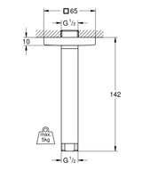 RAINSHOWER CEILING SHOWER ARM 142MM - GROHE -  ( CHROME - G5 - RAINSHOWER - 0x15 mm - 0inchX0.6inch )