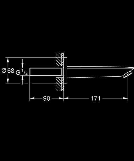 NEW BAUCOSMOPOLITAN BATH SPOUT - GROHE-G2 -  ( CHROME - G2 - BAUCOSMOPOLITAN - 0x0 mm - 0inchX0inch )
