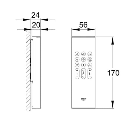 (PRUN) REMOTE CONTROL - GROHE -  ( WHITE - SENSIA ARENA - 0x0 mm - 0inchX0inch )