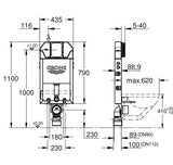 UNISET HALF FRAME FLUSHING CISTERN-SLIM- 3-6 L - GROHE -  ( CHROME - G3 - UNISET - 0x0 mm - 0inchX0inch )