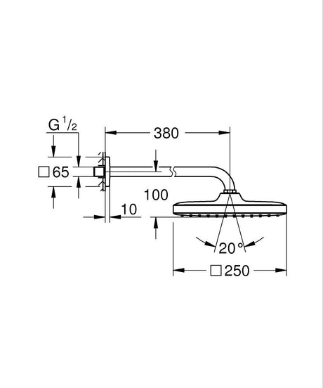 TEMPESTA CUBE 250 HEADSHOWER SET - GROHE -  ( BRUSHED HARD GRAPHITE - G5 - NEW TEMPESTA CLASSIC - 0x0 mm - 0inchX0inch )