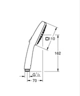 TEMPESTA 110 CUBE HAND SHOWER 3-SPRAY  - GROHE -  ( CHROME - G3 - TEMPESTA CUBE - 0x0 mm - 0inchX0inch )