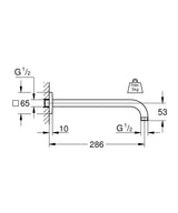 RAINSHOWER SHOWER ARM 275MM - GROHE -  ( CHROME - G5 - RAINSHOWER - 0x15 mm - 0inchX0.6inch )