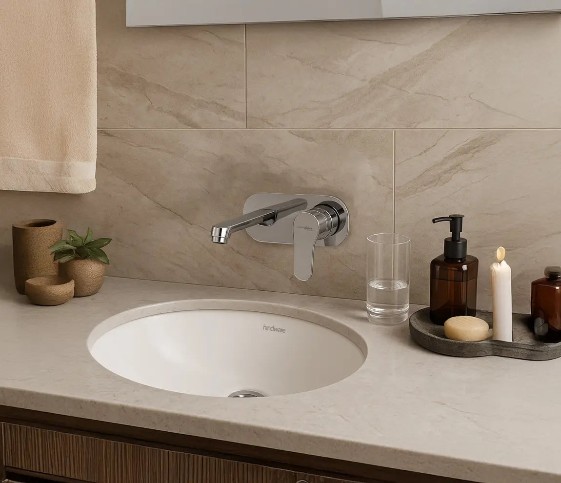 WASH BASIN ROUND U/COUNTER - HINDWARE -  ( STAR WHITE - ROUND - 460x460 mm - 18inchX18inch )