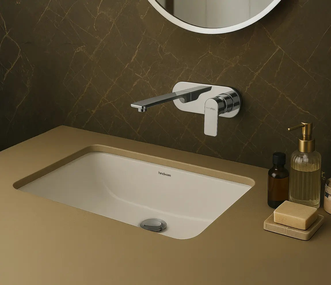 WASH BASIN GARNET U/COUNTER - HINDWARE -  ( STAR WHITE - ART - 580x430 mm - 23inchX17inch )