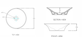 TABLE TOP WASH BASIN ROUND - HINDWARE -  ( STAR WHITE - ELEGANCE - 350x350 mm - 14inchX14inch )