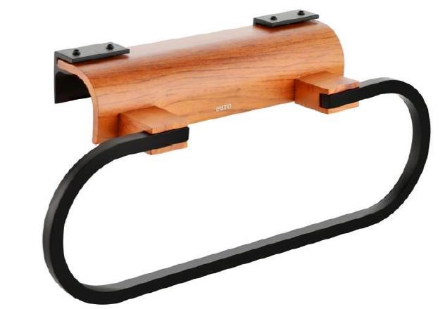 WOODEN TOWEL RING - BETTER LIVING -  ( BLACK - EURO WOODEN BLACK ACCESSORIES - 0x0 mm - 0inchX0inch )