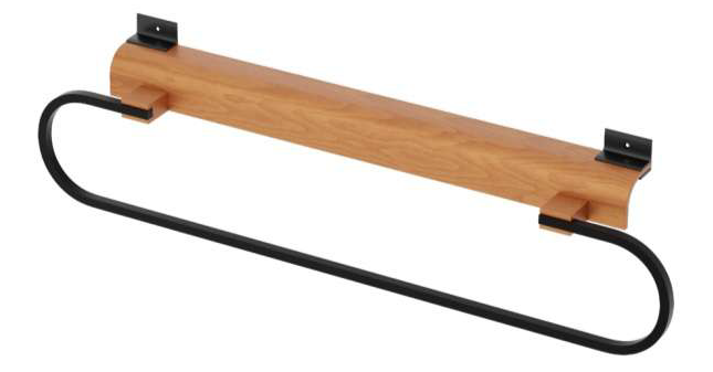 WOODEN TOWEL RAIL - BETTER LIVING -  ( BLACK - EURO - 0x0 mm - 0inchx0inch )