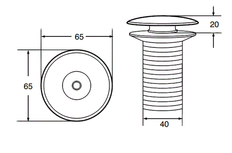 CERAMIC POP UP WASTE COUPLING - AQUANT -  ( GLOSSY BLACK -  - 125x32 mm - 5inchX1.28inch )