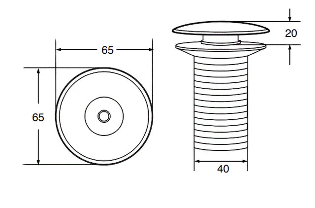 CERAMIC POP-UP WASTE COUPLING - AQUANT -  ( MATT GREY - CERAMIC - 32x125 mm - 1.28inchX5inch )