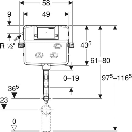 NAKED CONC.CISTERN 8.5CM THK W/O FRAME - GEBERIT -  (  - ALPHALINE - 0x0 mm - 0inchx0inch )
