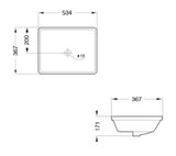 UNDER COUNTER WASH BASIN - AQUANT - ( MATT SEAFOAM GREEN - - 534x367x171 mm - 21.36inchX14.68inchX6.8inch )