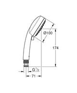 NTEMPCOSMOPOLITAN 100 IV HANDSHOWER CN - GROHE -  ( COOL SUNRISE - G5 - 0x15 mm - 0inchX0.6inch )