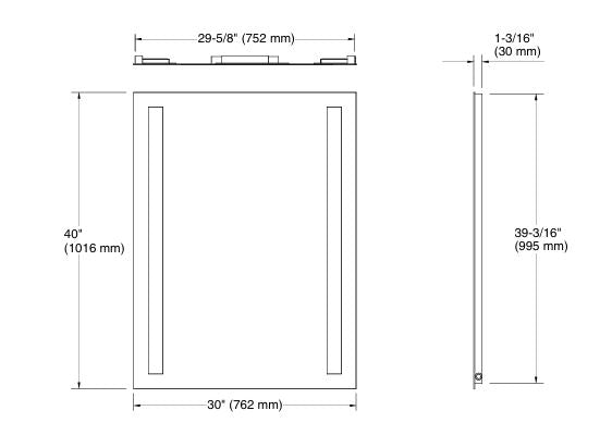 VITALITY COLUMN LITE, LIGHTED MIRROR - KOHLER LUXURY - ( - LUXURY - 1016x762 mm - 40.6inchX30.4inch )