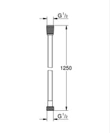 SILVERFLEX SHOWER HOSE, 1250 MM - GROHE -  ( CHROME - G3 - 0x15 mm - 0inchX0.6inch )