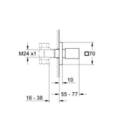 UNIVERSAL CUBE VOLUME CONTROL TRIM - GROHE -  ( CHROME - G3 - EUROCUBE - 0x0 mm - 0inchX0inch )