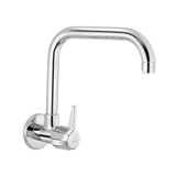 SINK COCK WITH SWINGING SPOUT (WALL MOUNTED)WITH WALL FLANGE - JAQUAR FAUCETS - ( CHROME - CONTINENTAL PRIME - 0x15 mm - 0inchX0.5inch )