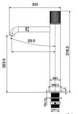 TALL PILLAR BASIN MIXER WITH PROGRESSIVE CARTRIDGE - AQUANT - ( BRUSHED GOLD - - 0x15 mm - 0inchX0.5inch )