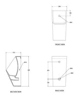 URINAL EDGE SENSO WITH INTEGRATED SENSOR - HINDWARE -  ( STAR WHITE - ITALIAN - 310x305 mm - 12.4inchX12.2inch )