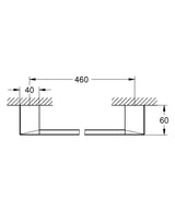 SELECTION CUBE TOWEL RAIL - GROHE -  ( CHROME - G4 - SELECTION - 0x500 mm - 0inchX20inch )