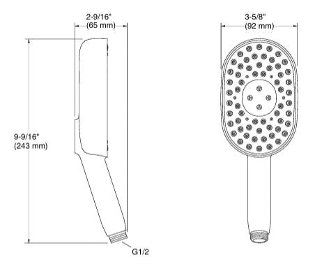 STATEMENT 3F OBLONG HANDSHOWER - KOHLER LUXURY -  ( BRUSHED MODERNE BRASS - LUXURY - 0x15 mm - 0inchX0.5inch )