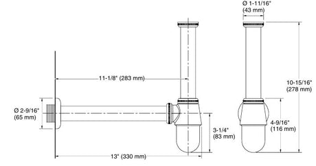 COMPLEMENTARY-BOTTLE TRAP W/O DRAIN PIPE - KOHLER POPULAR -  ( VIBRANT BRUSHED ROSE GOLD - POPULAR - 0x300 mm - 0inchX12inch )