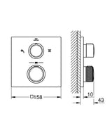 ALLURE THERMOSTATIC SHOWER/HANDSHOWER MIXER- 2 WAY DIVERTER - GROHE -  ( BRUSHED WARM SUNSET - G5 - ALLURE - 0x0 mm - 0inchX0inch )