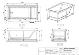QUADRO FRONT PANEL TEXTURED GREY SUITABLE FOR LEXA AND QUADRO BATH TUB - ARTIZE WELLNESS -  ( GREY - QUADRO - 0x15 mm - 0inchX0.5inch )