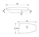 TABLE MOUNTED STELLA CARRARA MARBLE WASH BASIN - AQUANT - ( CARRARA MARBLE - - 700x390 mm - 28inchX15.6inch )