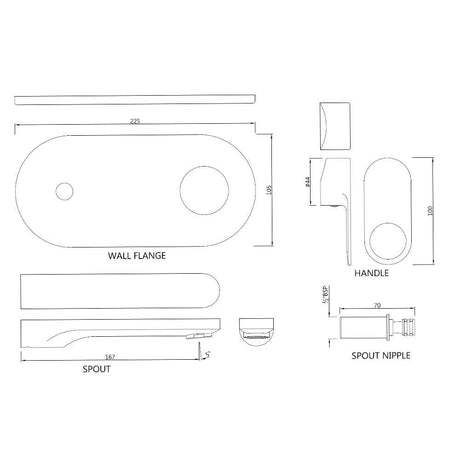 EXPOSED PART KIT OF SINGLE LEVER BASIN MIXER WALL MOUNTED - JAQUAR FAUCETS - (ANTIQUE BRONZE - ORNAMIX PRIME - 0x15 mm - 0inchX0.5inch)