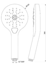 MEDLEY HAND SHOWER 120MM ROUND SHAPE TRIFLOW (SWIRL, MASSAGE & RAIN)ABS BODY WITH RUBIT CLEANING SYSTEM WITHOUT HOSE - JAQUAR FAUCETS -  ( BLACK CHROME - MEDLEY SHOWER - 0x15 mm - 0inchX0.5inch )