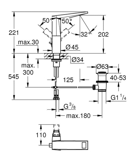ALLURE BRILLIANT SINGLE-LEVER BASIN MIXER L-SIZE -  ( STAINLESS STEEL - G5 - ALLURE BRILLIANT PRIVATE - 0x15 mm - 0inchX0.5inch )