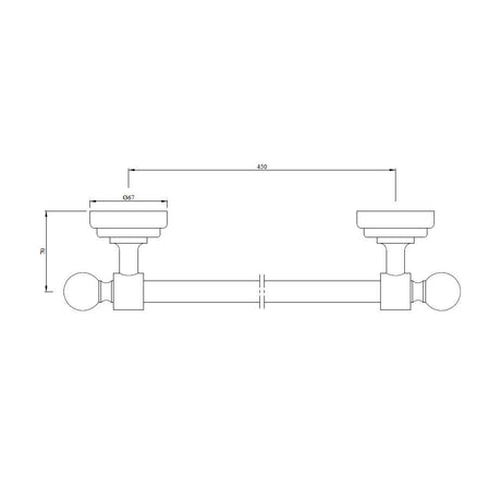 SINGLE TOWEL RAIL 450MM LONG - JAQUAR FAUCETS - ( CHROME - QUEENS ACC. - 0x450 mm - 0inchX18inch )