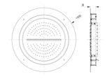 DUOFLO SHOWER ROUND SHAPE 450MM WITH RGB LED LIGHT REMOTE CONTROL & INSTALLATION KIT FOR FALSE CEILING - JAQUAR FAUCETS - ( CHROME - DUOFIO SHOWER - 0x450 mm - 0inchX18inch )