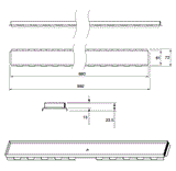 SHWR CHANNEL DRAIN(TILE INSERT)W/O BASE - AQUANT -  ( 304 STAINLESS STEEL -  - 900x80 mm - 36inchX3inch )